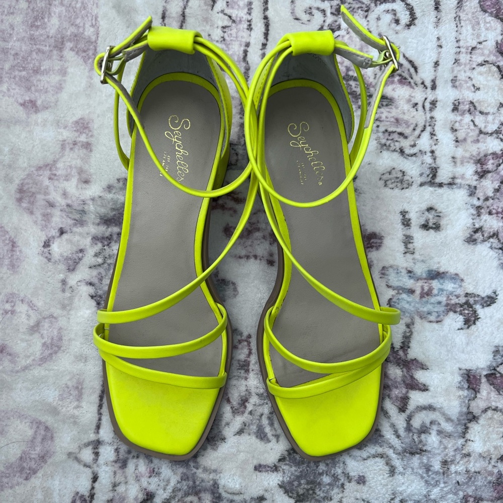 Seychelles Comradery Heels Bright yellow Sandals as 9.5